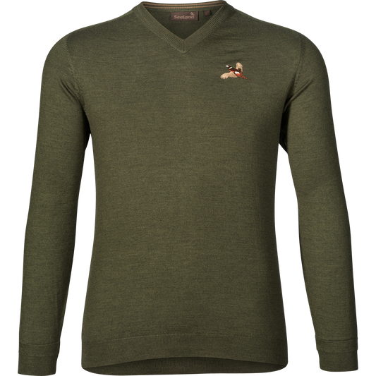 Pullover V-neck Seeland - Classic Green